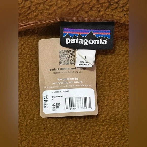 NEW Patagonia Women’s Retro Pile Fleece Shacket Sz S — Shelter Brown — NWT - Picture 5 of 13